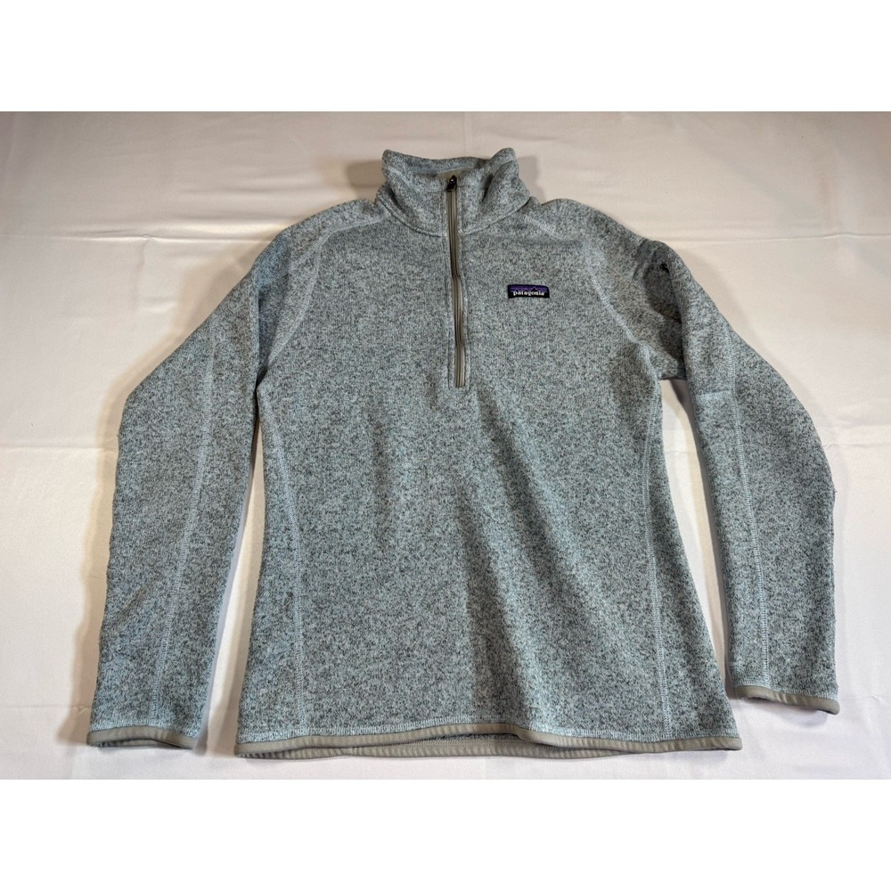 Patagonia Women's Better Sweater 1/4-Zip Blue White Size Medium
